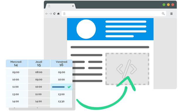 Intégrez la prise de rendez-vous directement sur votre site